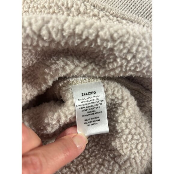 Jeremiah And Sons Men's Shawl Collar Pullover Sweater XXL Beige Heavyweight Cott - Picture 3 of 10